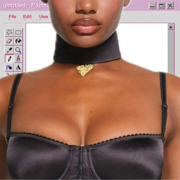 SKIMS Stretch Satin Corset CHOKER NECKLACE ONLY BNWT! - Picture 6 of 8